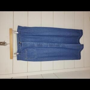 Vintage Susan Bristol size 14 blue denim maxi jean skirt. Modest.